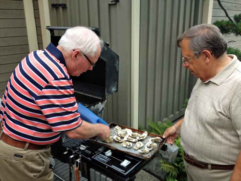 Fresh oysters on the BBQ